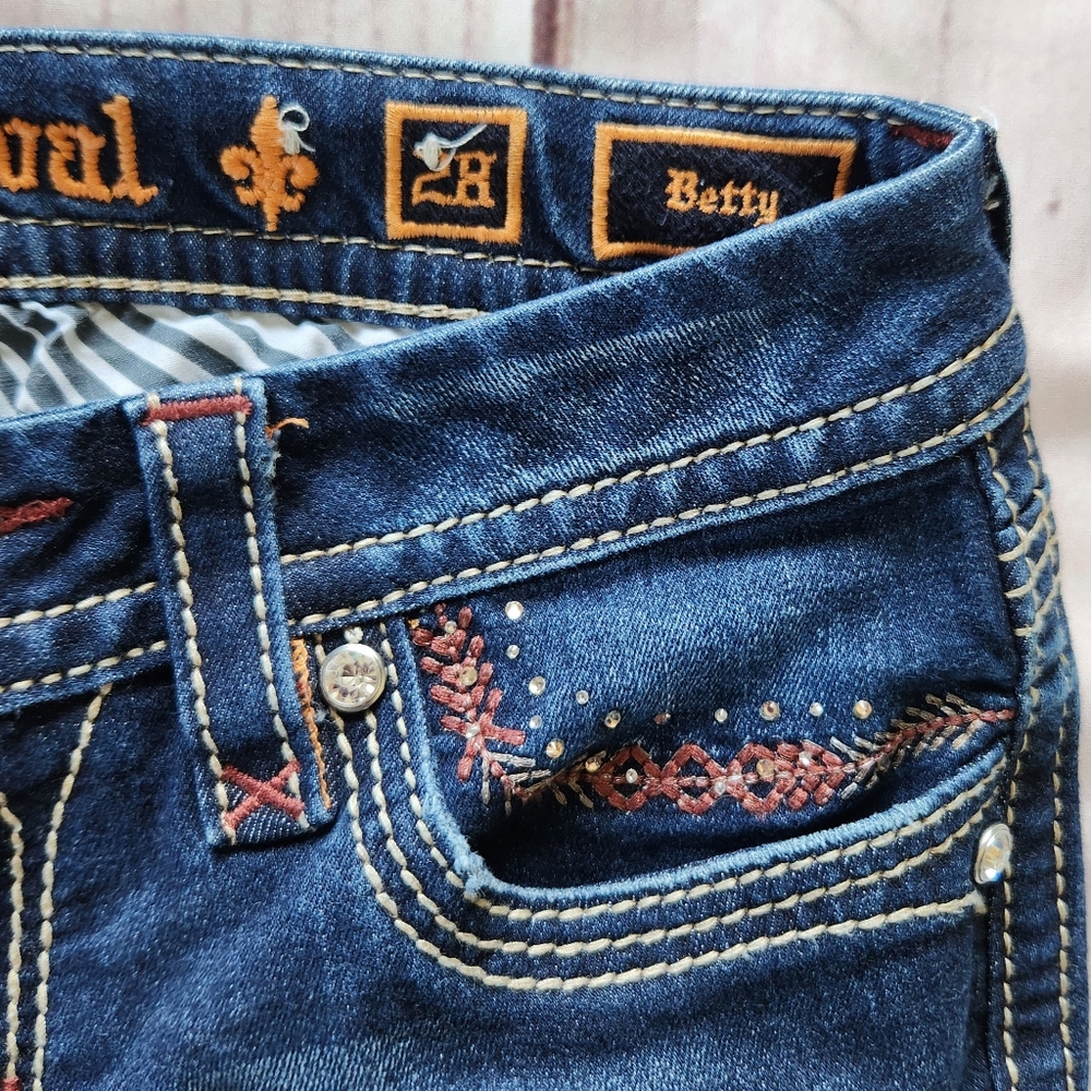 Rock Revival "Betty Boot" Low Rise Bootcut Blue Jean Western | Women's Size 28 - Picture 8 of 16